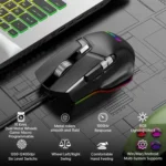 MKESPN X13 RGB Full Speed Wired Gaming Mouse 12400 DPI 10-Key Dual Scroll Wheel Swing Macro Programmable Mouse - Image 3