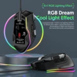 MKESPN X13 RGB Full Speed Wired Gaming Mouse 12400 DPI 10-Key Dual Scroll Wheel Swing Macro Programmable Mouse - Image 6