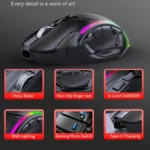 MKESPN W605 Triple-Mode 24000 DPI 12-key Wireless Gaming Mouse Macro Customization - Image 8