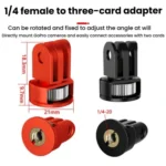 Three-Slot Adapter Camera Cage 360-Degree Rotating Connector Tripod 1/4 Inch Adapter - Image 4