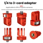 Three-Slot Adapter Camera Cage 360-Degree Rotating Connector Tripod 1/4 Inch Adapter - Image 5