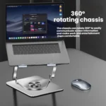 360 Rotating Laptop Stand Foldable Metal Desk Holder For 17.3 Inch Laptops Tablets - Image 3