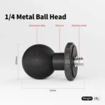 aMagisn Metal Arm Clamp Magnetic Base with 1/4-inch Ball Head For Insta360, DJI, GoPro Cameras - Image 7