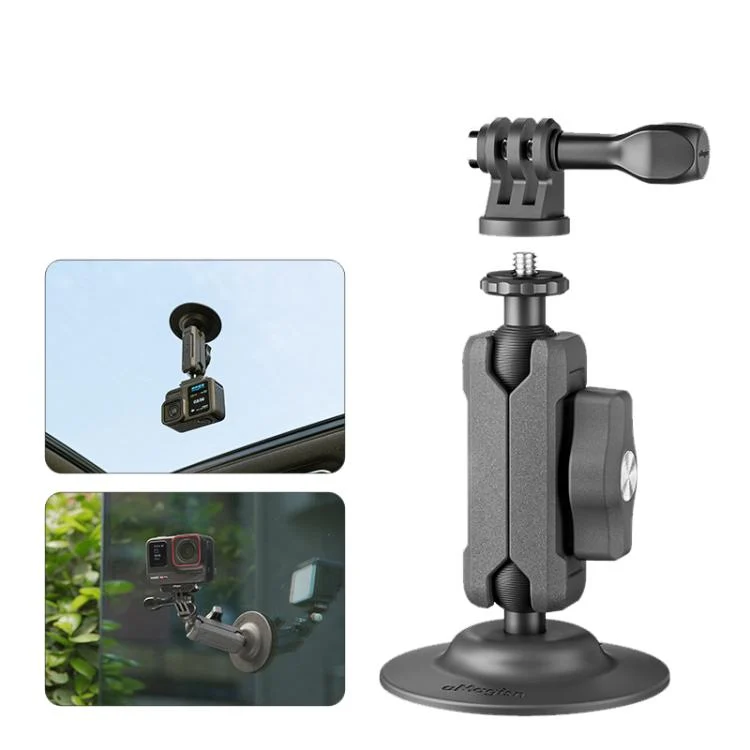 aMagisn Metal Arm Clamp Mount Adhesive Base with 1/4-inch Joint Ball For Insta360, DJI, GoPro Cameras