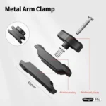 aMagisn Metal Arm Clamp Mount Adhesive Base with 1/4-inch Joint Ball For Insta360, DJI, GoPro Cameras - Image 5