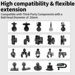 For Insta360, DJI, GoPro Cameras Metal Arm Clamp Holder Cycling Clamp Bracket - Image 8