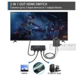 2 In 1 Out HDMI Two-Way Switch 8K 60Hz HD Computer TV Video Splitter - Image 2