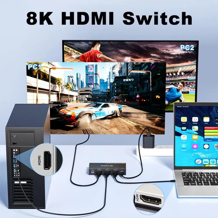 TBD06061517_B3.webp 2 In 1 Out HDMI Two-Way Switch 8K 60Hz HD Computer TV Video Splitter - Image 4