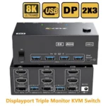 KCEVE KC-KVM204DH 2 In 4 Out 8K 60Hz KVM Switch For 2 Computer 4 Monitors - Image 2