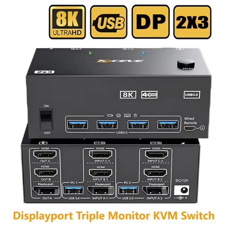TBD06061526_B1.webp KCEVE KC-KVM204DH 2 In 4 Out 8K 60Hz KVM Switch For 2 Computer 4 Monitors - Image 2