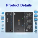 KCEVE KC-KVM204DH 2 In 4 Out 8K 60Hz KVM Switch For 2 Computer 4 Monitors - Image 3