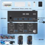 KCEVE KC-KVM204DH 2 In 4 Out 8K 60Hz KVM Switch For 2 Computer 4 Monitors - Image 4