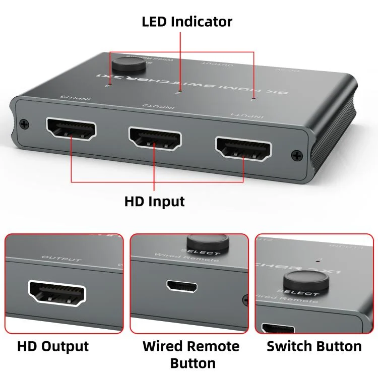 TBD06061585_B7.webp 3 In 1 Out HDMI Switch 8K 60Hz / 4K 120Hz Computer HD Conversion - Image 8