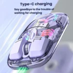 IMICE T300 4 Keys 1600DPI RGB Luminous Mouse Bluetooth Dual Mode Charging Wireless Silent Mouse With Magnetic Back Cover - Image 2