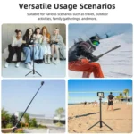 Flymile 1.63m Magnetic Quick-Release Tripod Selfie Stick for Action Cameras for Vlogging, Outdoor Sports - Image 12