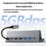 7 In 1 Type-C Docking Station 4K 60Hz Gaming Expansion Dock - Image 7