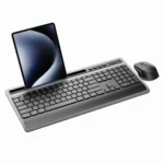 Wireless Keyboard and Mouse Combo for Business Office with Tablet Slot & Wrist Rest