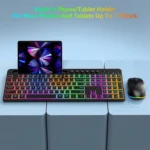 RGB Backlit Rechargeable Wireless Keyboard and Mouse Combo with Tablet Slot for Gaming, Office, and Home - Image 3