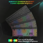 RGB Backlit Rechargeable Wireless Keyboard and Mouse Combo with Tablet Slot for Gaming, Office, and Home - Image 5