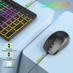 RGB Backlit Rechargeable Wireless Keyboard and Mouse Combo with Tablet Slot for Gaming, Office, and Home - Image 6