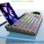 RGB Backlit Rechargeable Wireless Keyboard and Mouse Combo with Tablet Slot for Gaming, Office, and Home - Image 7