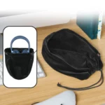 Universal Headphone Storage Case Dustproof Drawstring Bag With Ultra-Soft Short Plush