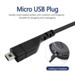 1.5m Mini Pin USB TPE Earphone Cable For SteelSeries Arctis Prime / 3 / 5 / 7 / Pro - Image 2