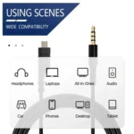 1.5m Mini Pin USB TPE Earphone Cable For SteelSeries Arctis Prime / 3 / 5 / 7 / Pro - Image 6