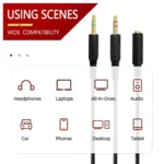 For Razer Kraken V2 3.5mm Male To Female 2 In 1 Extension Cable Audio Adapter - Image 7