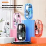 T-WOLF X11 Transparent Wireless Mouse Dual Mode 2.4G+Bluetooth, USB-C Rechargeable with Magnetic Cover - Image 2