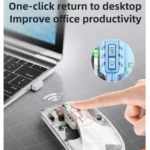 T-WOLF X11 Transparent Wireless Mouse Dual Mode 2.4G+Bluetooth, USB-C Rechargeable with Magnetic Cover - Image 5