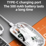 T-WOLF X11 Transparent Wireless Mouse Dual Mode 2.4G+Bluetooth, USB-C Rechargeable with Magnetic Cover - Image 6