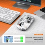 T-WOLF X11 Transparent Wireless Mouse Dual Mode 2.4G+Bluetooth, USB-C Rechargeable with Magnetic Cover - Image 7