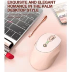 2400 DPI Wireless Mouse USB-C Rechargeable, Milk Tea Color Elegant Design with Battery Indicator - Image 2