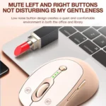 2400 DPI Wireless Mouse USB-C Rechargeable, Milk Tea Color Elegant Design with Battery Indicator - Image 8