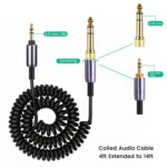 Headphone Spring Audio Cable, For Sony WH-1000XM3 / WH-1000XM2 / WH-1000XM4 / WH-H900N / WH-H800 - Image 3
