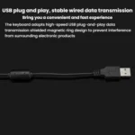 Little Kangaroo DS-9827 88 Key Wired Keyboard With Magnetic Ring Laptop Industrial Office Keyboard - Image 6