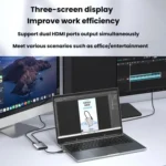 USB3.0+Type-C To Dual HDMI Extender 4K 60HZ Dual Screen Heterodyne HD Video Converter - Image 7