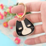 4 PCS Cartoon Animal Head Keychain Car Metal Ornament Key Ring - Image 2