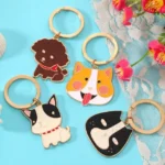 4 PCS Cartoon Animal Head Keychain Car Metal Ornament Key Ring - Image 3