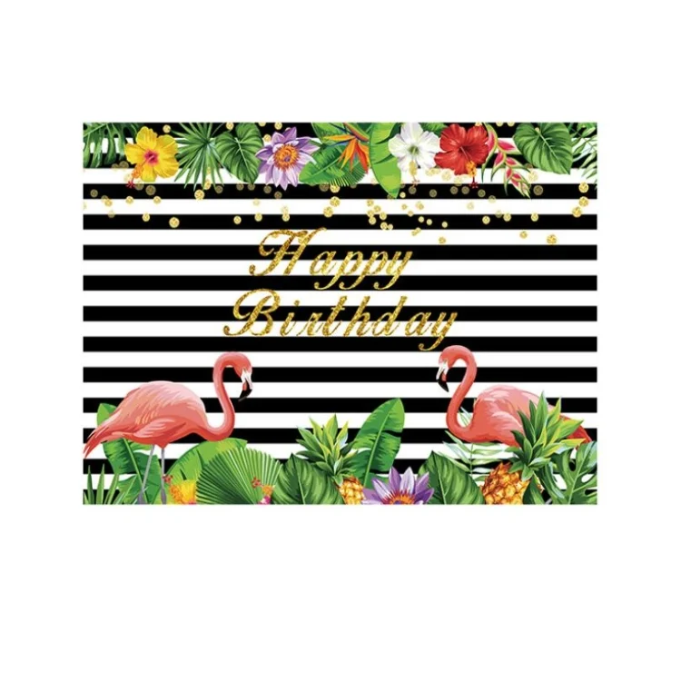 TBD0626259_1.webp 2.1m x 1.5m Flamingo Children Birthday Party Cartoon Photography Background Cloth - Image 2