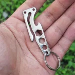 Multi-function Bottle Opener Keychain Outdoor Pocket Tool Pry Bar Hex Key Wrench - Image 4