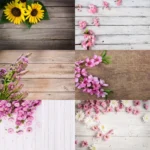 1.25m x 0.8m Wood grain flower branch prop 3D simulation photography background cloth - Image 3