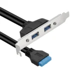 50CM USB3.0 Rear PCI Baffle Line Full Height Chassis DIY With Ear 20pin Transfer Cable - Image 2