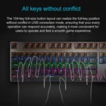 Rapoo V500 PRO Mixed Light 104 Keys Desktop Laptop Computer Game Esports Office Home Typing Wired Mechanical Keyboard - Image 11