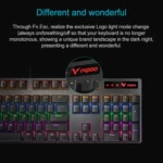 Rapoo V500 PRO Mixed Light 104 Keys Desktop Laptop Computer Game Esports Office Home Typing Wired Mechanical Keyboard - Image 14