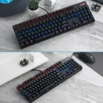 Rapoo V500 PRO Mixed Light 104 Keys Desktop Laptop Computer Game Esports Office Home Typing Wired Mechanical Keyboard - Image 16