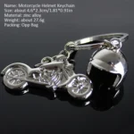 Classic 3D Simulation Model Of Motorcycle Motorcycle Helmet Charms Creation Alloy Key Chain Key Holder Car Key - Image 5
