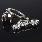 Classic 3D Simulation Model Of Motorcycle Motorcycle Helmet Charms Creation Alloy Key Chain Key Holder Car Key - Image 6