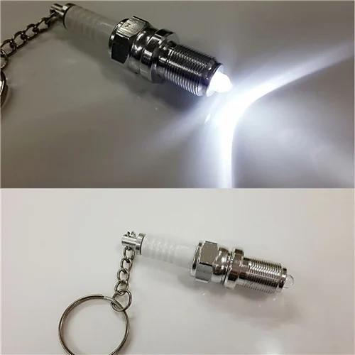 TBD0849951_1.webp 2 PCS Casual LED Key Chain Spark Plug Key Chain Keychain Car Parts Keyring Car Styling Accessories Decoration - Image 2